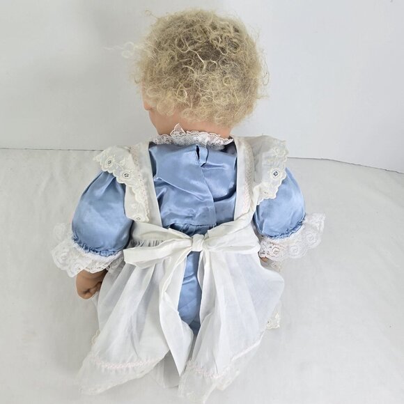 Vintage BERENGUER Reborn Baby Girl Doll 19” Eyelashes Weighted‎ Mohair Blond - Picture 10 of 16